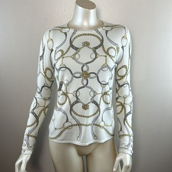 J. McLaughlin Casual Blouse Top shirt line long sleeve Women size small - Picture 3 of 7
